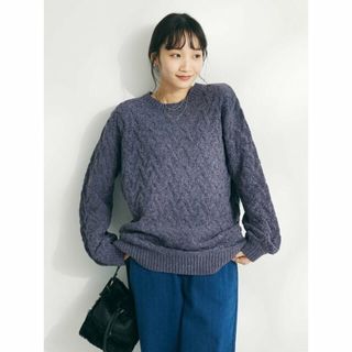 クラフトスタンダードブティック(CRAFT STANDARD BOUTIQUE)の【パープル】洗えるモールケーブルニットチュニック(ニット/セーター)