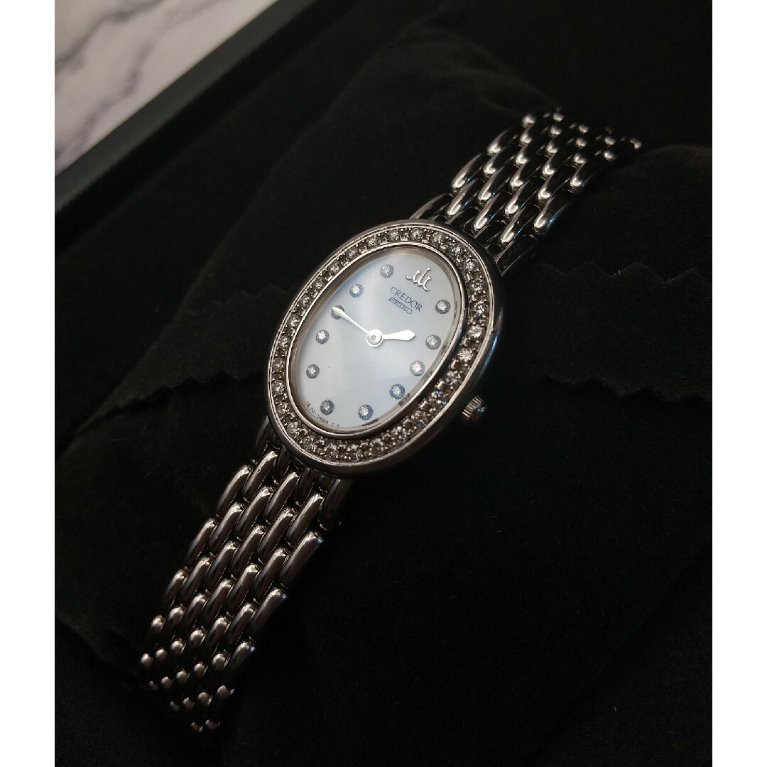 CREDOR(クレドール)のクレドール シグノGSTE831美品 39Pダイヤ 白蝶貝 ジュエリークォーツ レディースのファッション小物(腕時計)の商品写真
