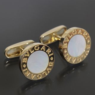 ブルガリ(BVLGARI)のブルガリ マザーオブパール カフス 金無垢 USA製 メンズ K18 E0750(その他)