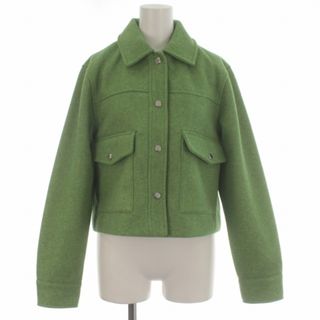 ザラ(ZARA)のザラ ステンカラージャケット 総裏地 シングル 無地 XS 緑 グリーン(その他)