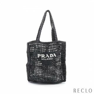プラダ(PRADA)のRAFIA ショルダーバッグ トートバッグ ロゴ ラフィア ブラック(トートバッグ)