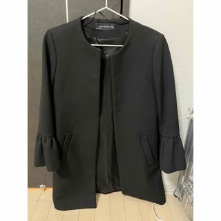 ザラ(ZARA)のザラ　フリルコート(ノーカラージャケット)