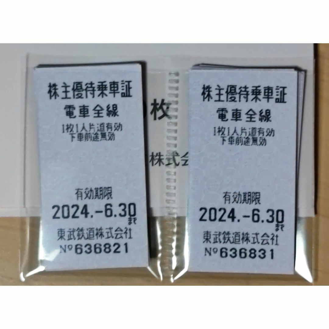 東武鉄道 株主優待乗車証２０枚 有効期限2024年6月30日