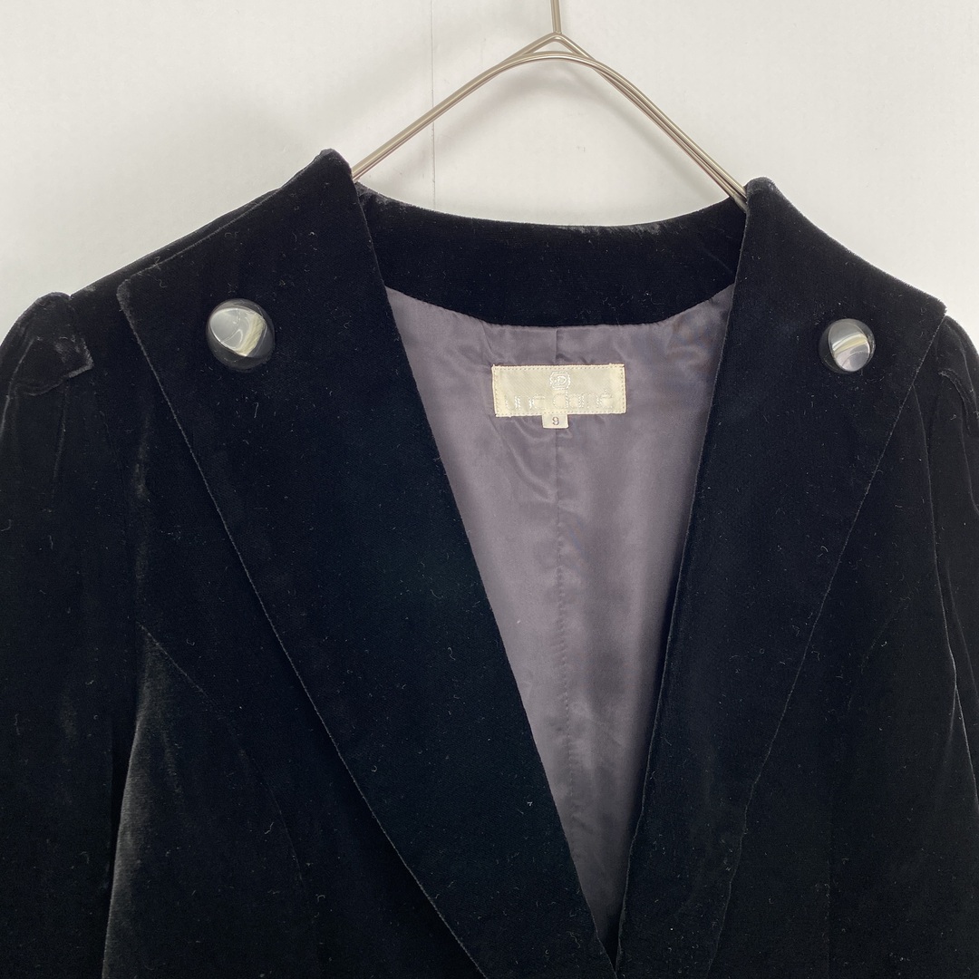 【ジャケット　ベロア　ダークカラー　黒　古着】 メンズのジャケット/アウター(その他)の商品写真