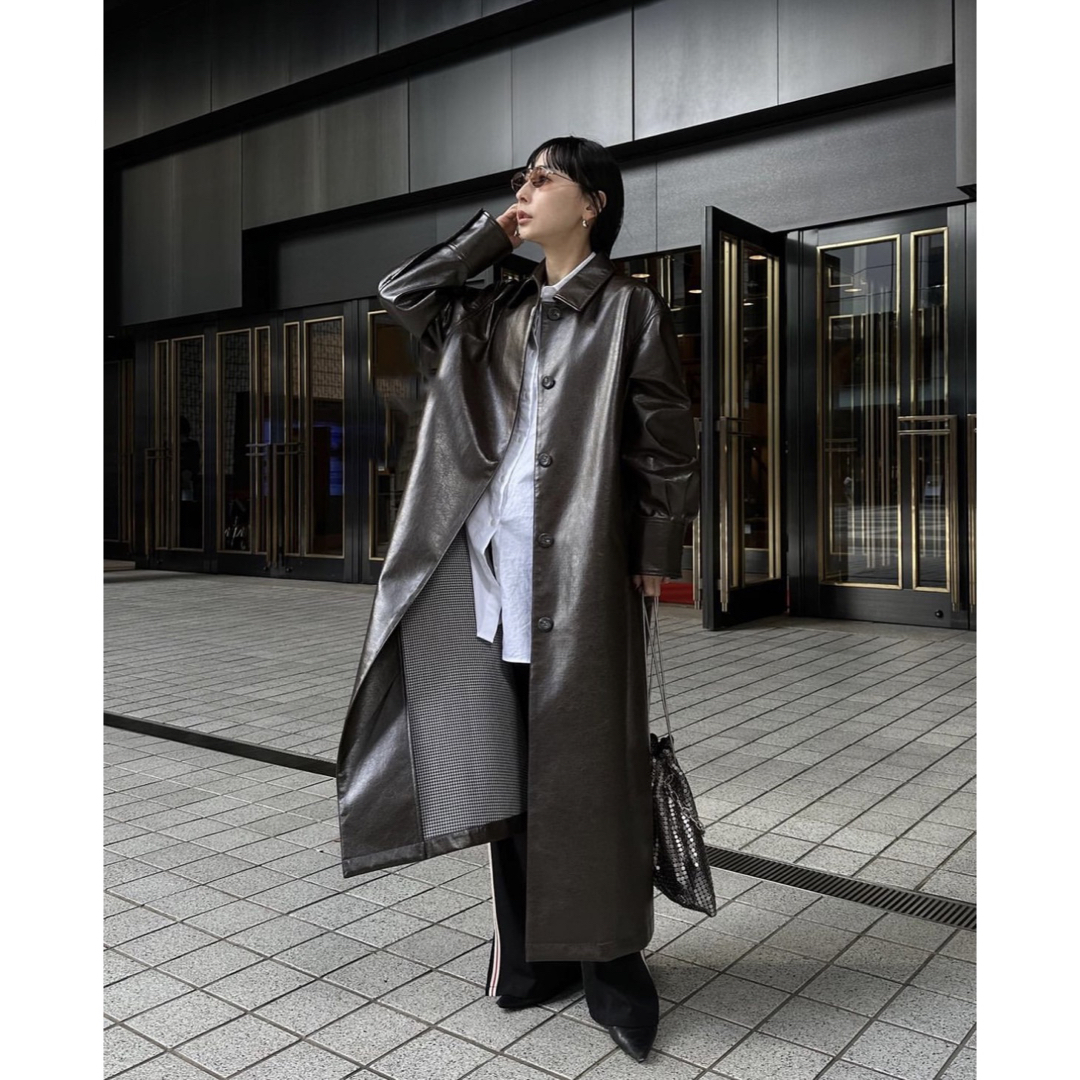 Ameri VINTAGE(アメリヴィンテージ)の新品＊Ameri CRASH FAKE LEATHER COAT レディースのジャケット/アウター(ロングコート)の商品写真