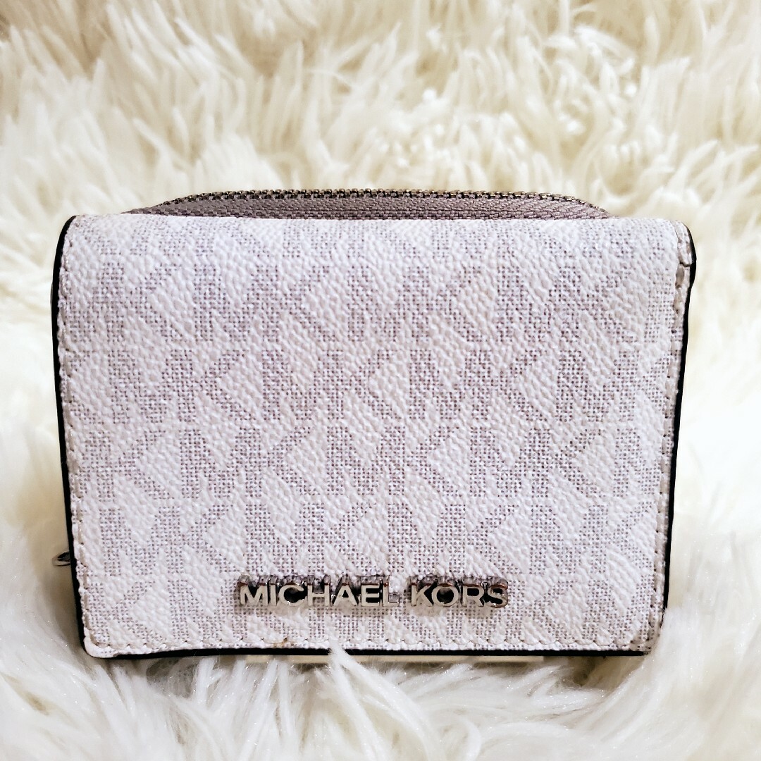 新品☆MICHAEL KORS  ホワイト レザー 折り財布 コインケース