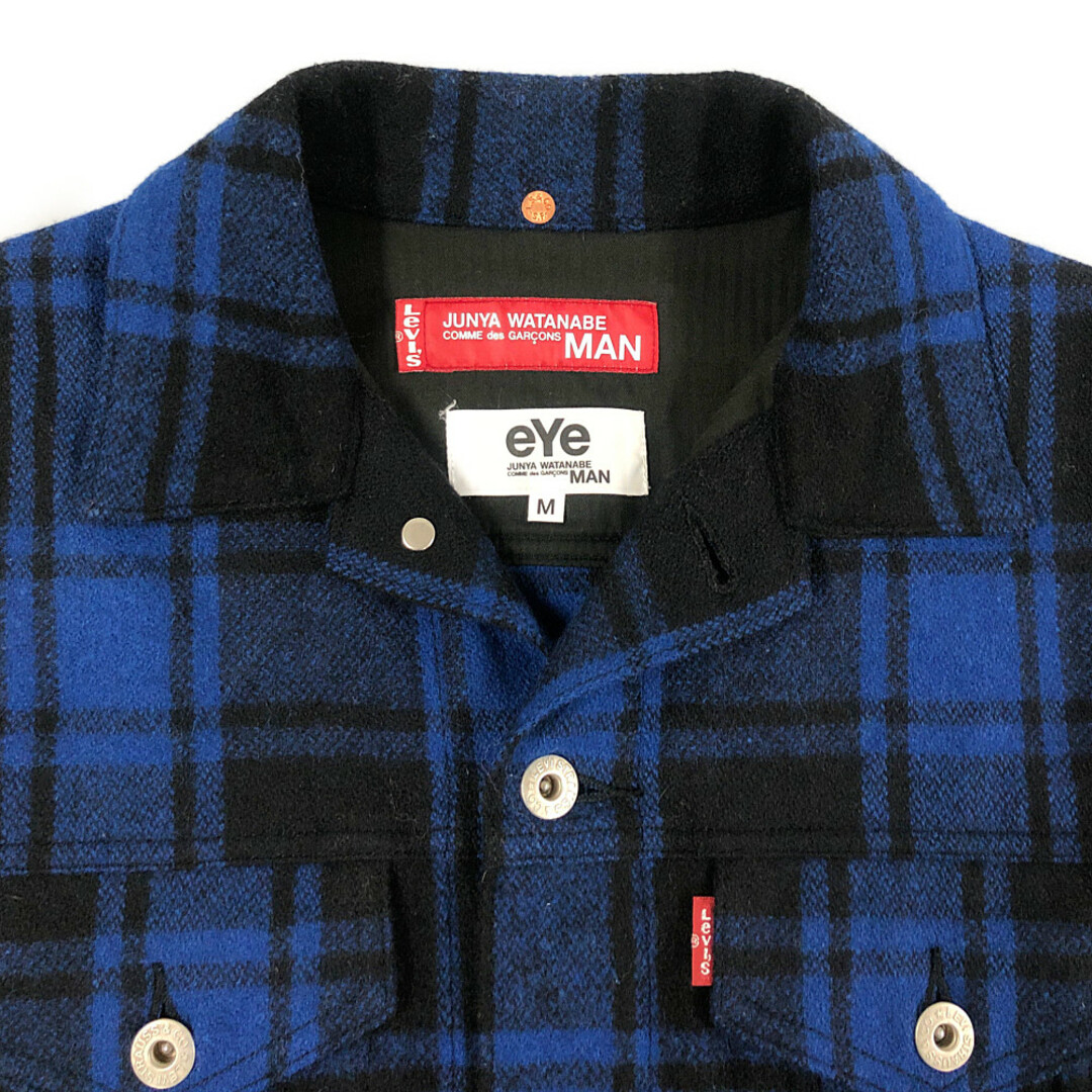 JUNYA WATANABE COMME des GARCONS(ジュンヤワタナベコムデギャルソン)のJUNYA WATANABE MAN COMME des GARCONS×LEVIS リーバイス WT-J918 3rd型 レザーエルボーパッチ ウールチェック ジャケット 正規品 / 32870 メンズのジャケット/アウター(その他)の商品写真