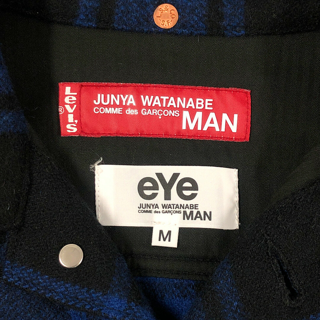 JUNYA WATANABE COMME des GARCONS(ジュンヤワタナベコムデギャルソン)のJUNYA WATANABE MAN COMME des GARCONS×LEVIS リーバイス WT-J918 3rd型 レザーエルボーパッチ ウールチェック ジャケット 正規品 / 32870 メンズのジャケット/アウター(その他)の商品写真