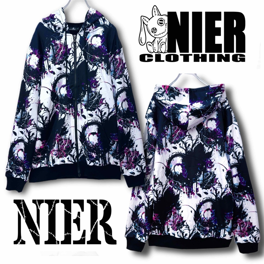 NieR Clothing - NieR clothing 内側超ふわもこ総柄ジップ NieR Clothing - NieR clothing 内側超ふわもこ総柄ジップ