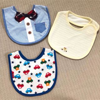 mikihouse - ミキハウス　男の子スタイ　三枚セット　新品