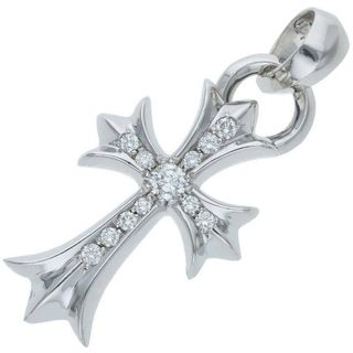 クロムハーツ(Chrome Hearts)のクロムハーツ  18K CH CRS SML P DMND スモールCHクロス PAVEダイヤ/ホワイトゴールドペンダントネックレストップ メンズ(ネックレス)