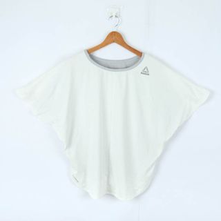 リーボック(Reebok)のリーボック 半袖Tシャツ ドルマン袖 バイカラー スポーツウエア 大きいサイズ レディース OTサイズ グレー×ホワイト Reebok(Tシャツ(半袖/袖なし))