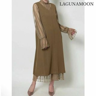 ラグナムーン(LagunaMoon)のラグナムーン LADYレイヤードラインレースワンピース 結婚式(ロングワンピース/マキシワンピース)