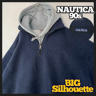 ノーティカ(NAUTICA)の激レア 90s ノーティカ ハーフジップ フリース ボア プルオーバー ゆるダボ(ブルゾン)