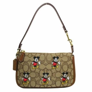 コーチ(COACH)の【新品】コーチ バッグ ハンドバッグ COACH X DISNEY コーチ × ディズニー シグネチャー ジャカード ミッキー プリント ノリータ 19 ハンドル付ポーチ CN507 B4R3U(カーキ×レッドウッドマルチ) コラボ商品 アウトレット レディース(ハンドバッグ)