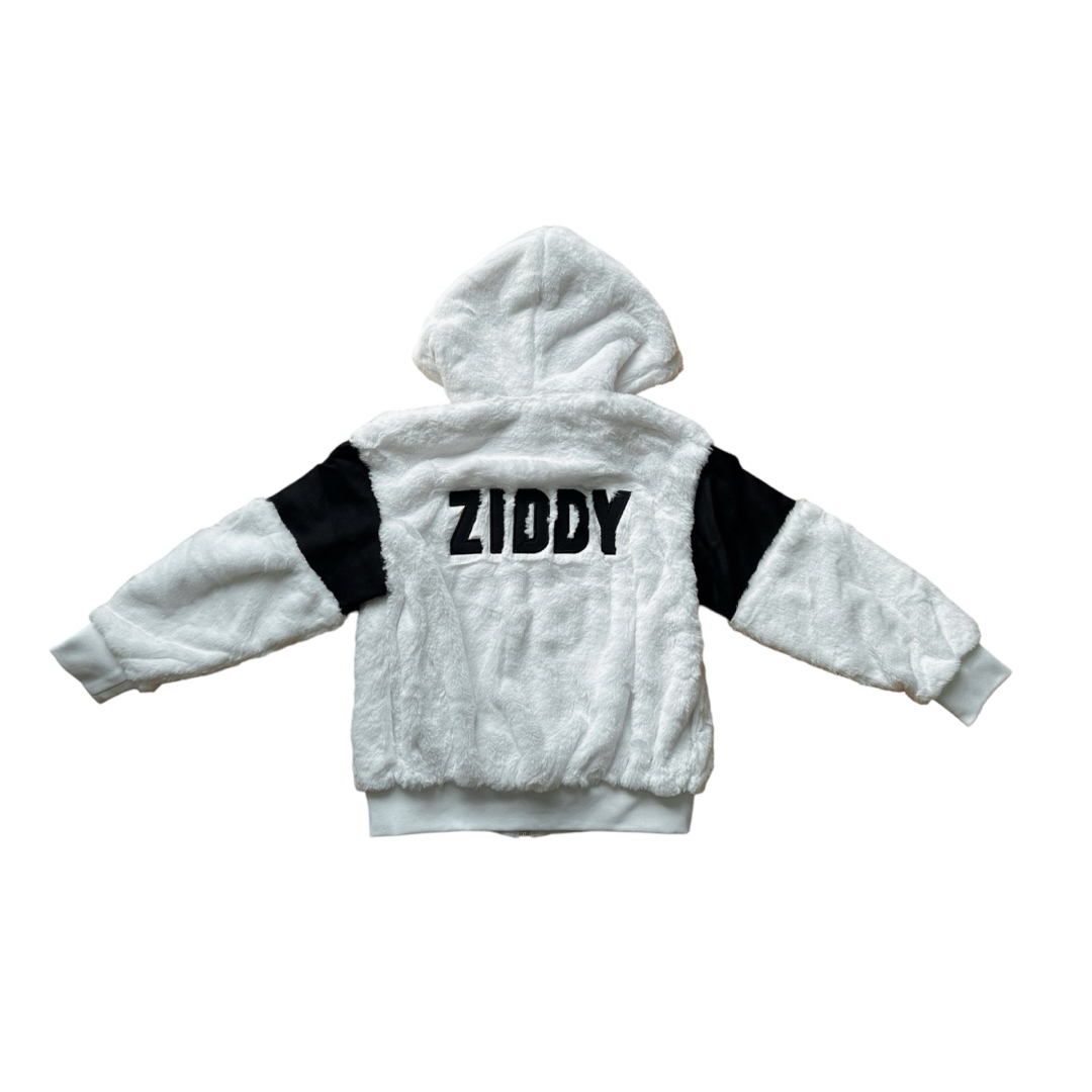 ZIDDY(ジディー)の最終価格 ZIDDY ジディ バックロゴ 袖切り替えファーブルゾン 150cm白 キッズ/ベビー/マタニティのキッズ服女の子用(90cm~)(ジャケット/上着)の商品写真