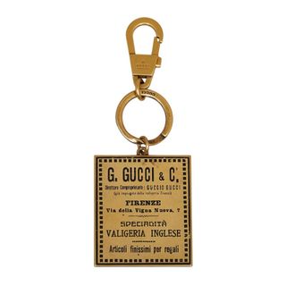 グッチ(Gucci)のグッチ ヴィンテージラベルモチーフ キーホルダー キーリング バッグチャーム 495420 メタル メンズ GUCCI 【219-28800】(キーホルダー)