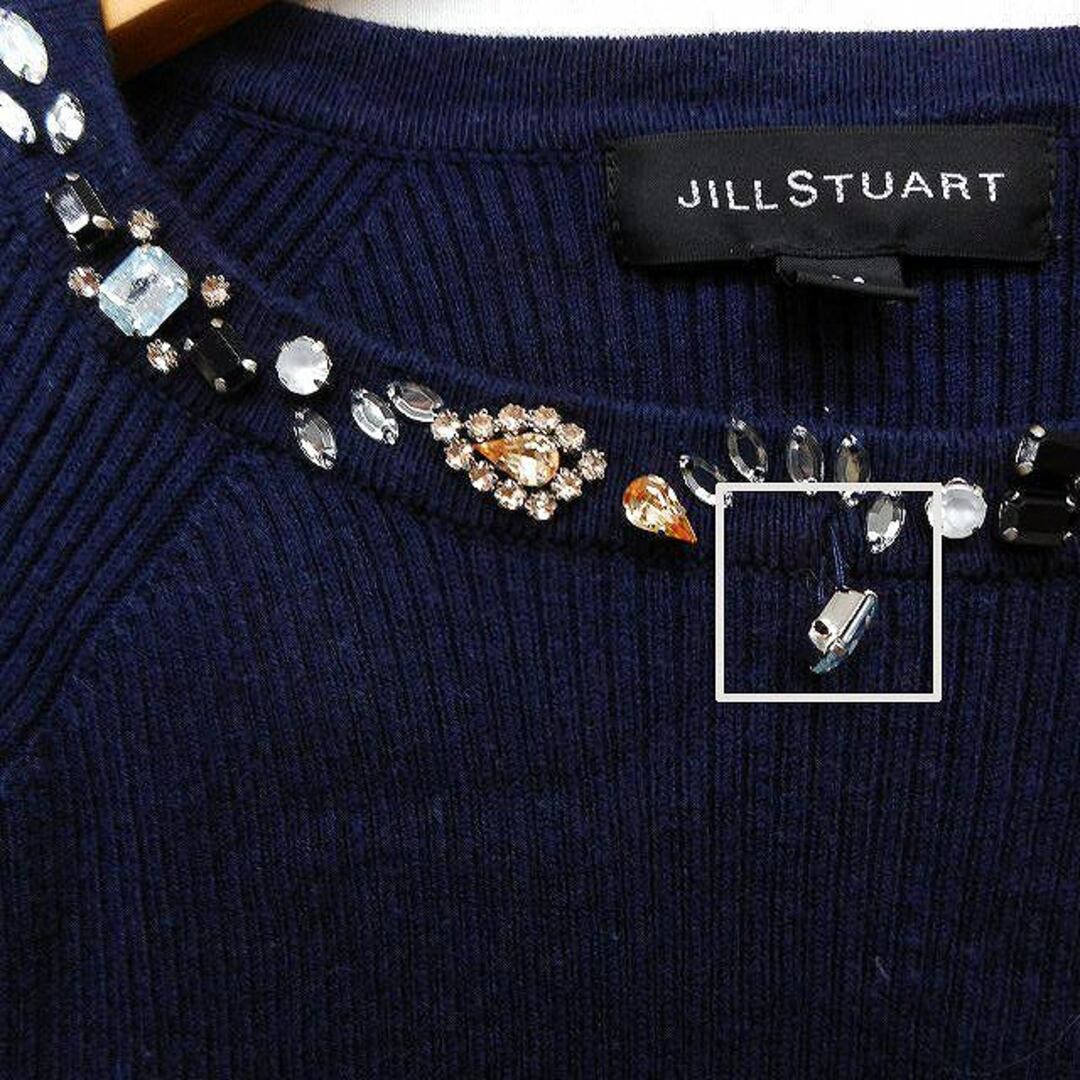 JILLSTUART(ジルスチュアート)のジルスチュアート JILL STUART ビジュー付き リブ ニット セーター レディースのトップス(ニット/セーター)の商品写真