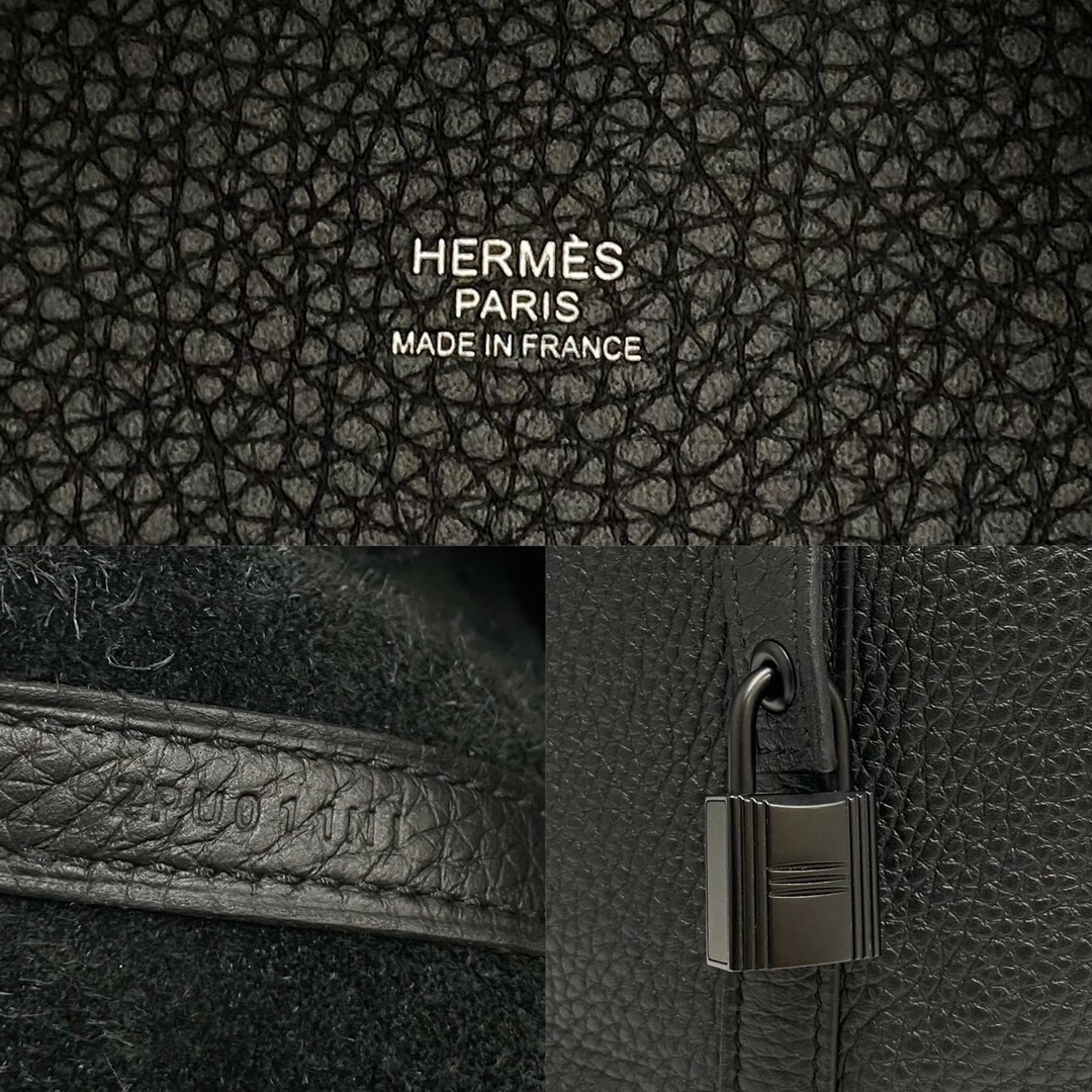 Hermes(エルメス)のほぼ未使用 Z 刻印 HERMES エルメス ピコタンロック PM モノクローム ソーブラック トリヨンクレマンス レザー ハンドバッグ 黒 24396 レディースのバッグ(ハンドバッグ)の商品写真