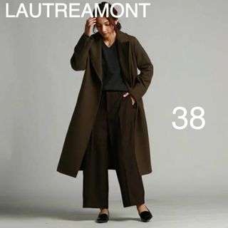 ロートレアモン(LAUTREAMONT)の極美品☆LAUTREAMONT ロングコート　静電気防止　モデル着用　カーキ(ロングコート)