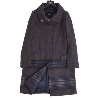 マックスマーラ(Max Mara)の美品 マックスマーラ Max Mara WEEKEND コート ロングコート ハイネック ウール ボーダー柄 アウター レディース JI40 USA6 FB38(M相当) グレー(その他)