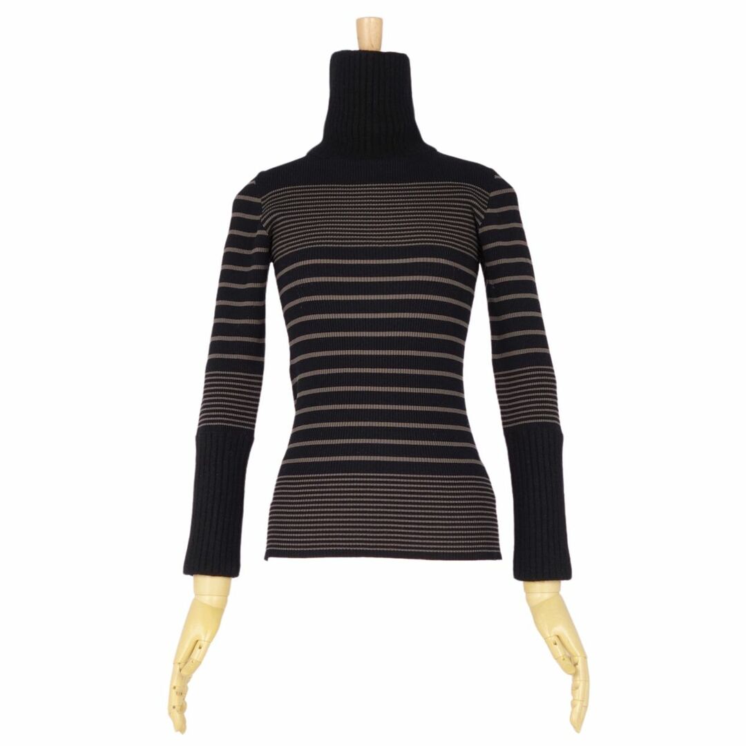 美品 ジャンポールゴルチエ Jean Paul GAULTIER CLASSIQUE ニット セーター ロングスリーブ 長袖 ハイネック ボーダー柄 トップス レディース 40(M相当) ブラック/グレー 美品 ジャンポールゴルチエ Jean Paul GAULTIER CLASSIQUE ニット セーター ロングスリーブ 長袖 ハイネック ボーダー柄 トップス レディース 40(M相当) ブラック/グレー