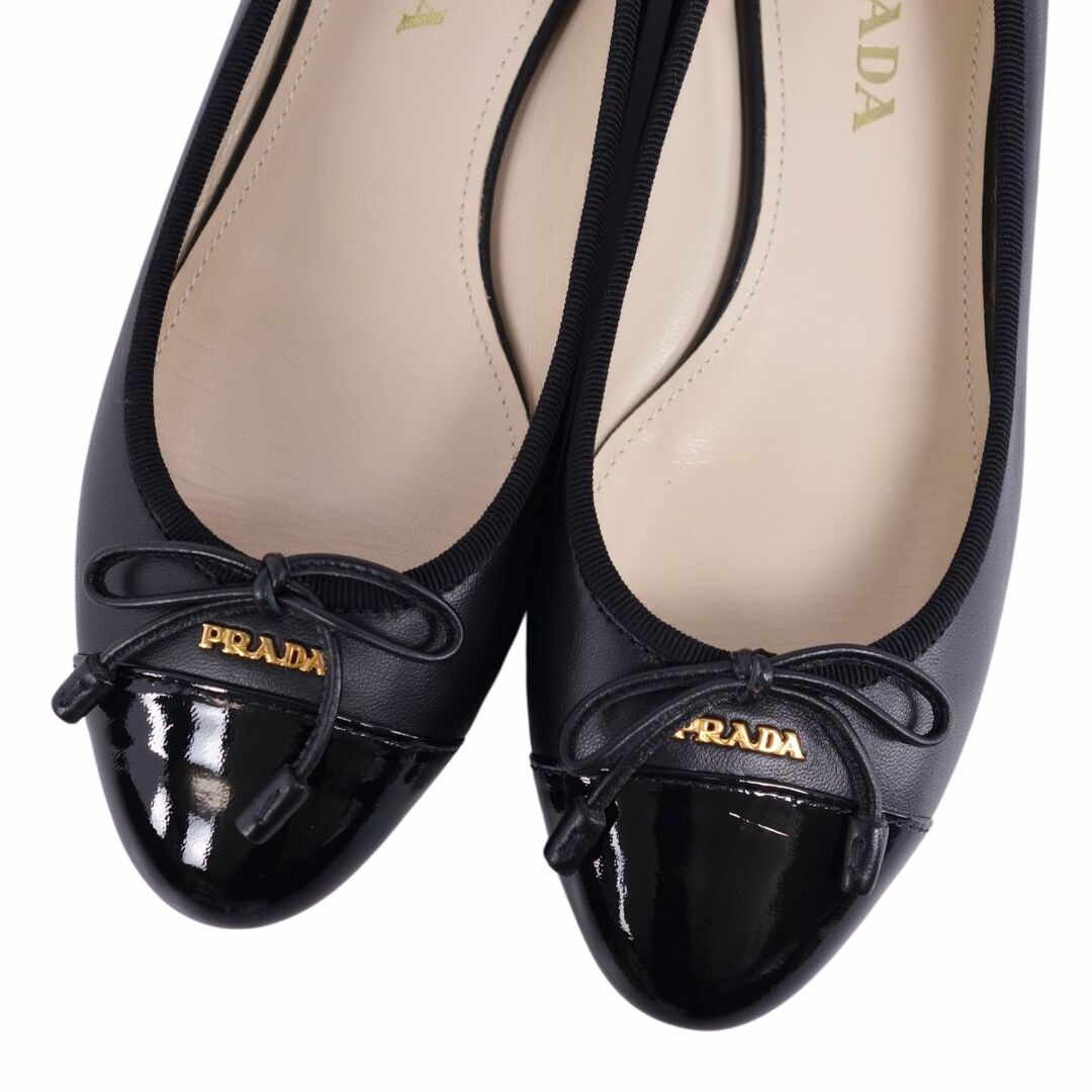極美品】PRADA プラダ パンプス ミュール 黒 レザー ロゴグラム 極美品】PRADA プラダ パンプス ミュール 黒 レザー ロゴグラム