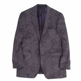 エトロ(ETRO)の極美品 エトロ ETRO ジャケット テーラードジャケット シングル 総柄 ペイズリー柄 シルク ウール アウター メンズ 48(S相当) グレー(テーラードジャケット)