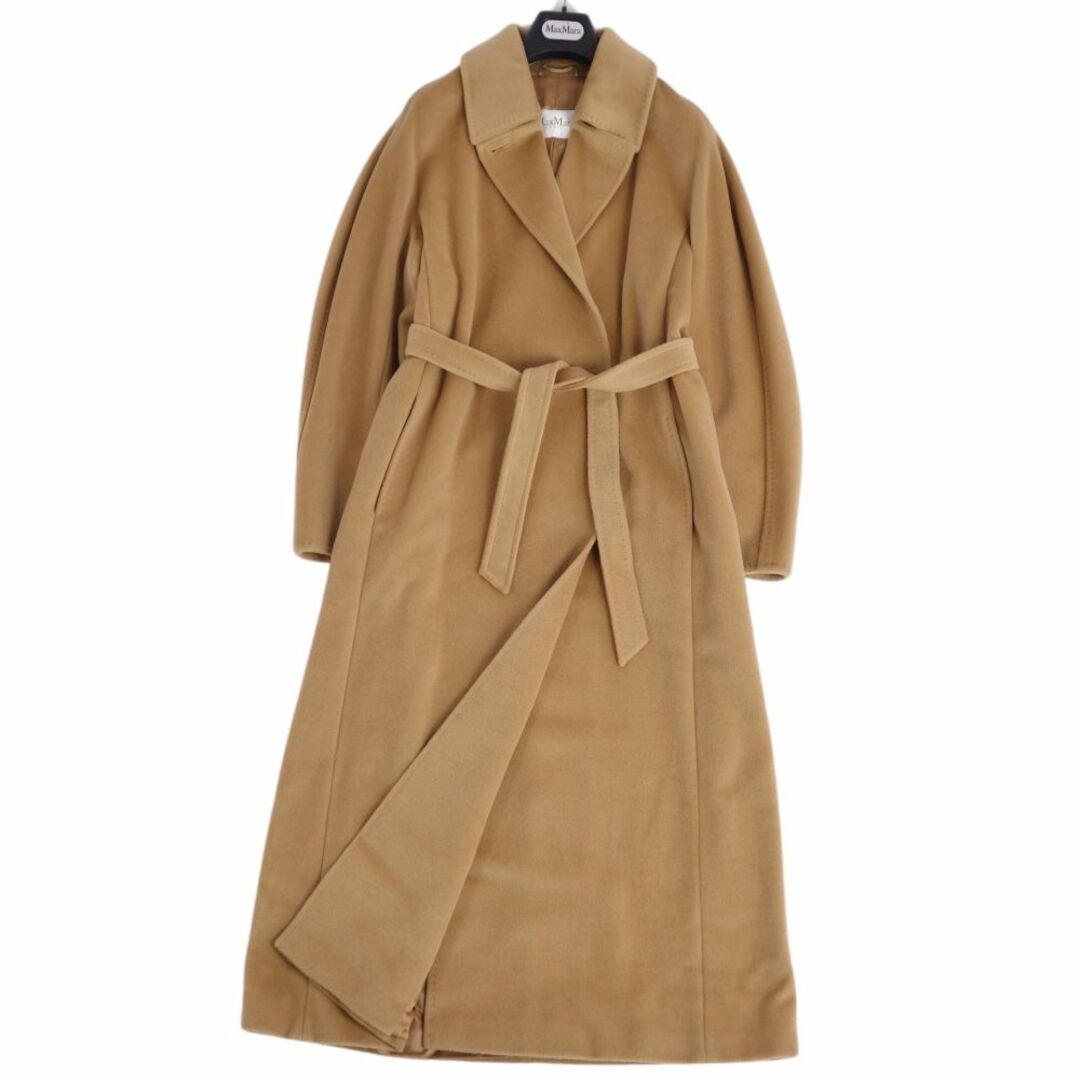 ウール90％カシミヤ10％裏地極美品 マックスマーラ Max Mara コート 白タグ ロングコート ウール カシミヤ アウター レディース イタリア製 JI42 USA8 FB40 GB10(L相当) ベージュ