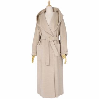 マックスマーラ(Max Mara)の極美品 マックスマーラ Max Mara コート 白タグ フード付き ロングコート ウール カシミヤ アウター レディース イタリア製 JI40 USA6 FB38 GB8(M相当) ベージュ(その他)