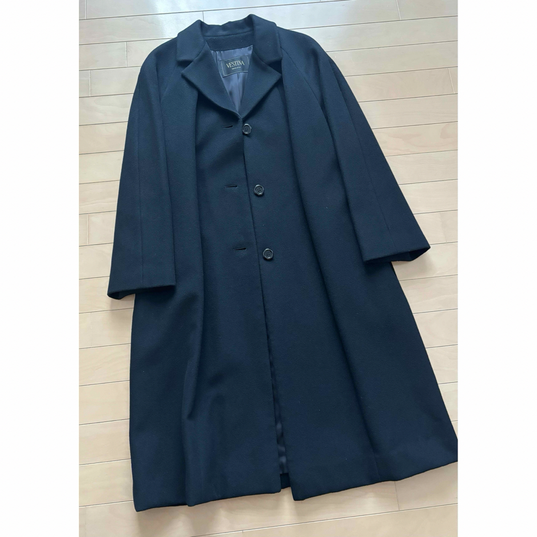 カシミヤ100% ロングコート ブラック フォーマル 東京スタイル  レディースのジャケット/アウター(ロングコート)の商品写真