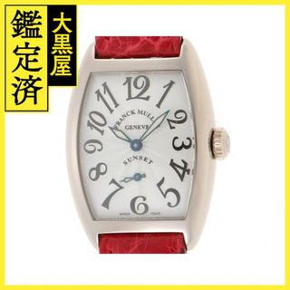 フランクミュラー(FRANCK MULLER)のフランクミュラー　トノーカーベックス　ＷＧ/革　女性用手巻き時計【473】(腕時計)