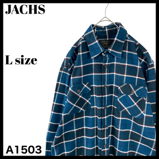 JACHS メンズ 秋冬 ネルシャツ 長袖シャツ チェック ネイビー US/L(シャツ)