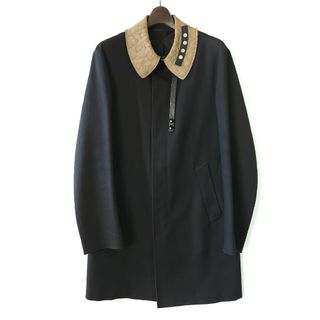 マルタンマルジェラ(Maison Martin Margiela)の15AW Martin Margiela ウールコットンギャバコート ブラック(ステンカラーコート)