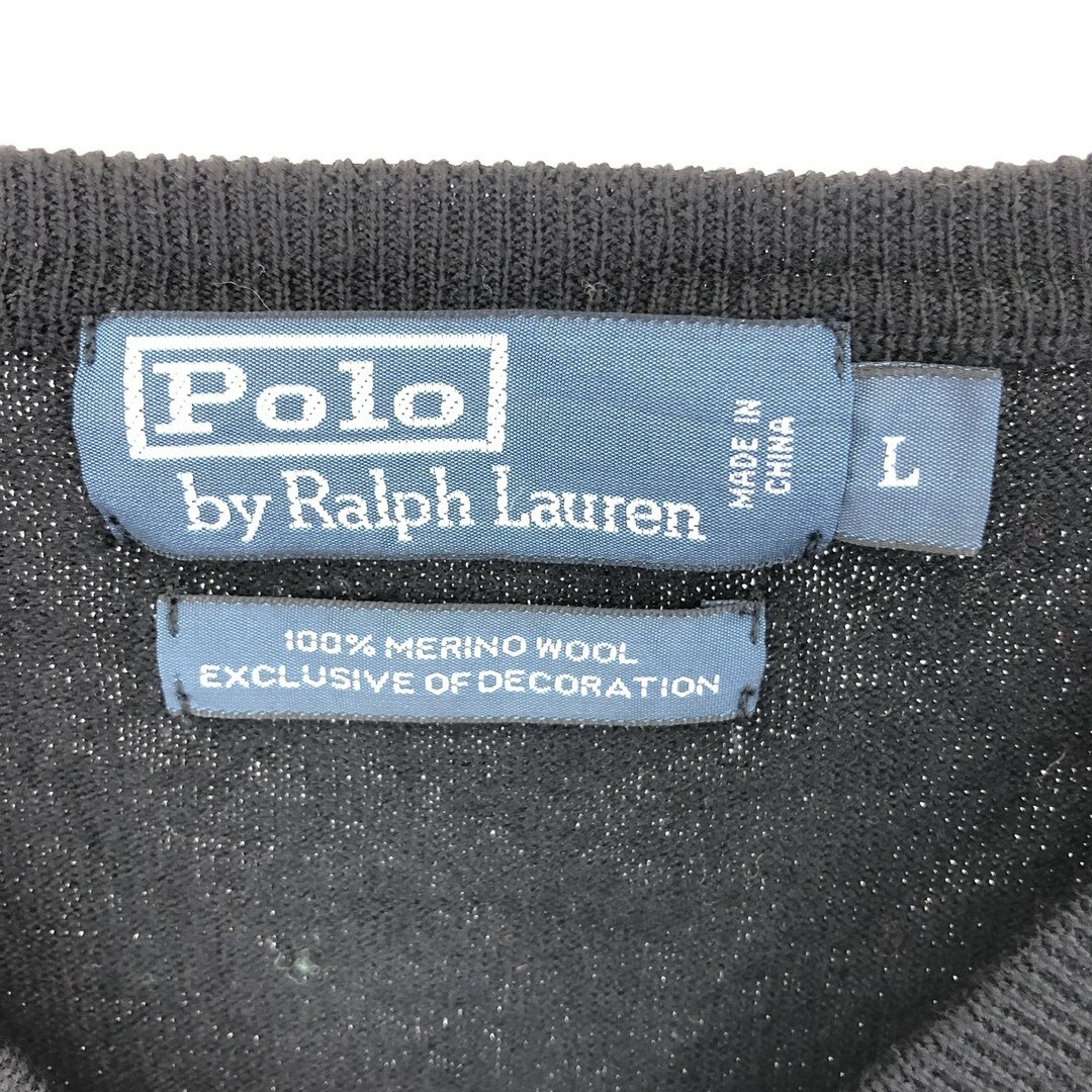 Ralph Lauren(ラルフローレン)の古着 ラルフローレン Ralph Lauren POLO by Ralph Lauren Vネック メリノウールニットセーター レディースL /eaa365054 レディースのトップス(ニット/セーター)の商品写真