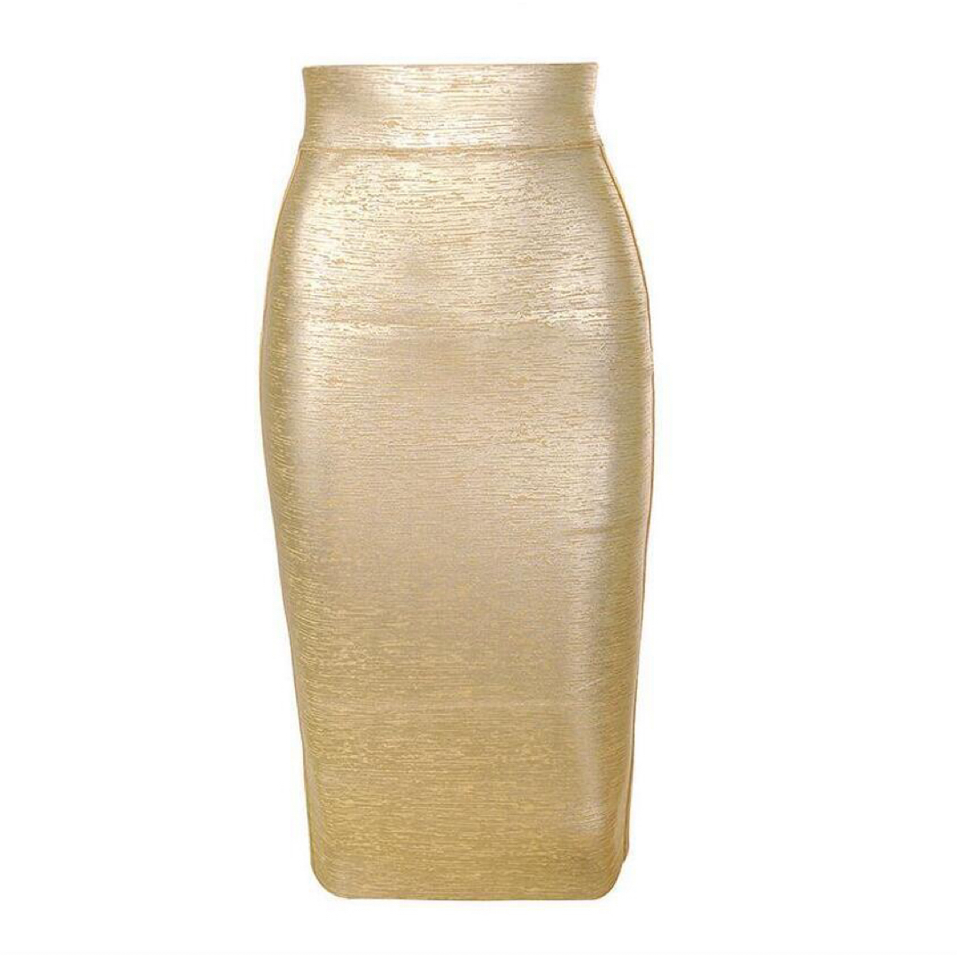 新品 送料無料 レザー風 S ロングスカート スカート　ジップ　ゴールド レディースのスカート(ひざ丈スカート)の商品写真