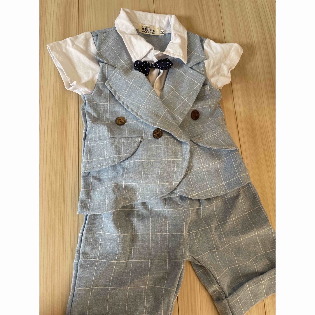 【早い者勝ち！】ベビー　キッズ　タキシード ♡ キッズ/ベビー/マタニティのキッズ服男の子用(90cm~)(ドレス/フォーマル)の商品写真