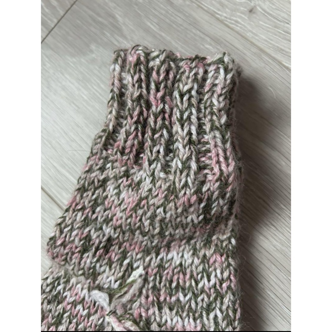 2足セット　毛糸　靴下　手編み　ルームソックス　〜23cm ハンドメイド ハンドメイドのファッション小物(レッグウェア)の商品写真