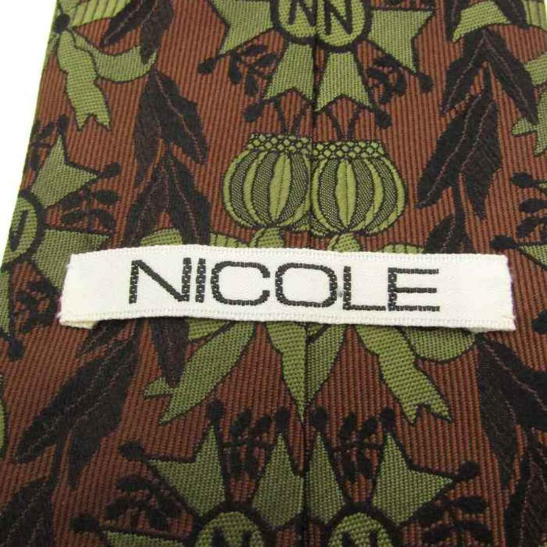 NICOLE(ニコル)のニコル ブランド ネクタイ シルク 総柄 メンズ ブラウン NICOLE メンズのファッション小物(ネクタイ)の商品写真