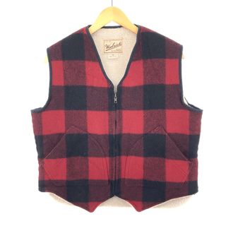 ウールリッチ(WOOLRICH)の古着 ウールリッチ WOOLRICH チェック柄 ウールボアベスト USA製 メンズM /eaa397847(ベスト)