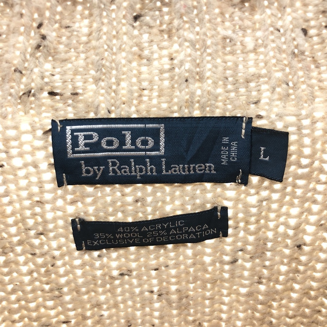 Ralph Lauren(ラルフローレン)の古着 ラルフローレン Ralph Lauren POLO by Ralph Lauren アルパカ混 アクリル×ウール Vネック ニットセーター メンズL /eaa395386 メンズのトップス(ニット/セーター)の商品写真