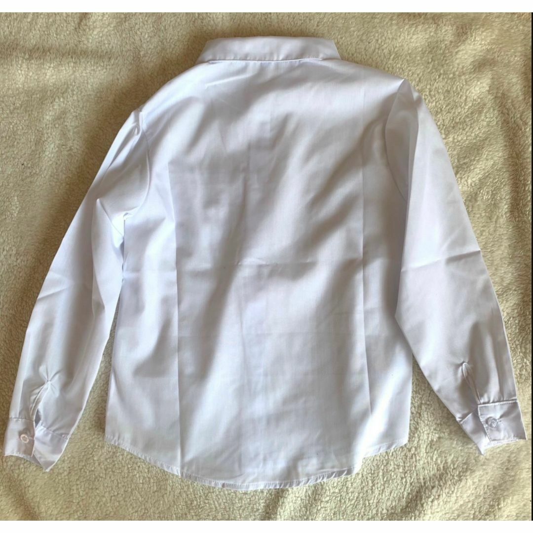 130白シャツ男女兼用 シンプル長袖 フォーマルブラウス 定番 Yシャツ