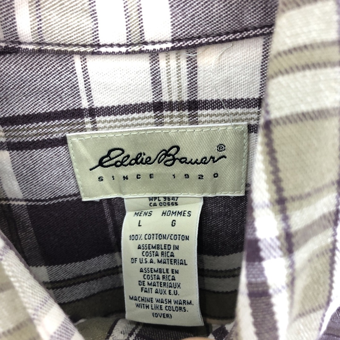 Eddie Bauer(エディーバウアー)の古着 エディーバウアー Eddie Bauer 長袖 ボタンダウン ライトネルチェックシャツ メンズL /eaa398174 メンズのトップス(シャツ)の商品写真