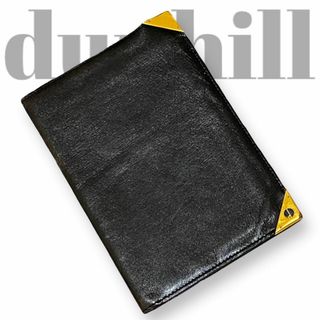 ダンヒル(Dunhill)の美品　ダンヒル　折り財布　お札いれ　カードケース　ロゴ金具　黒　ゴールド(折り財布)