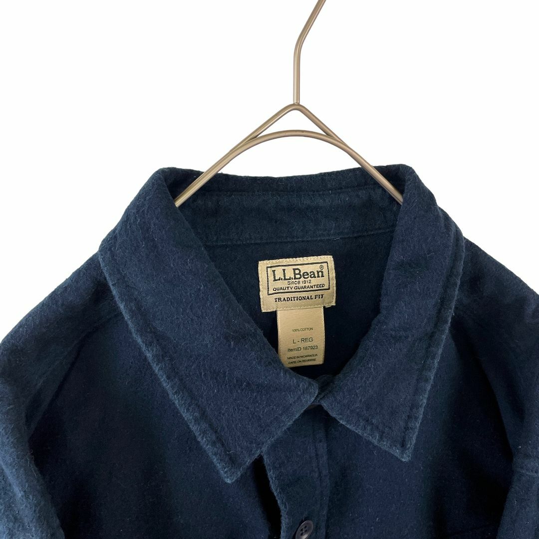 L.L.Bean(エルエルビーン)のエルエルビーン シャモアクロスシャツ 長袖シャツ 秋冬 厚手 ネイビー 紺 L メンズのトップス(シャツ)の商品写真