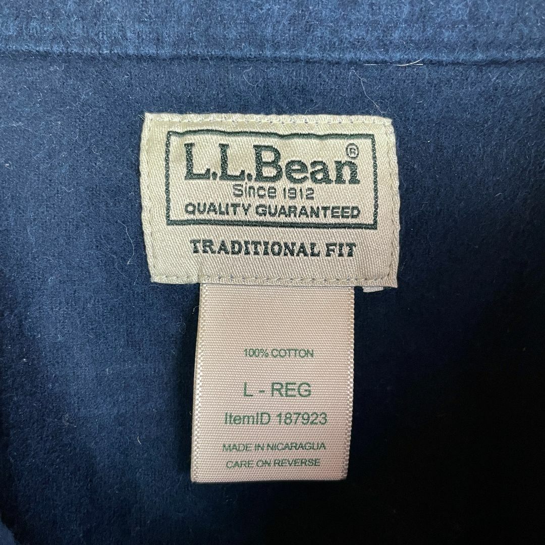 L.L.Bean(エルエルビーン)のエルエルビーン シャモアクロスシャツ 長袖シャツ 秋冬 厚手 ネイビー 紺 L メンズのトップス(シャツ)の商品写真