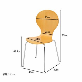 FJ DC EP　ダイニングチェア　4脚　ホワイト　スタッキングチェア組立品