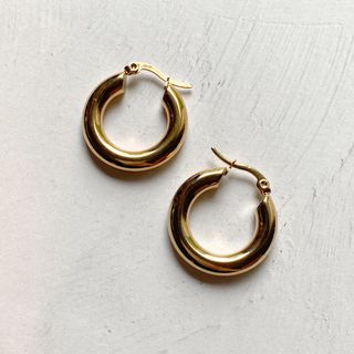 アメリヴィンテージ(Ameri VINTAGE)のStainless hoop gold pierce M No.621(ピアス)