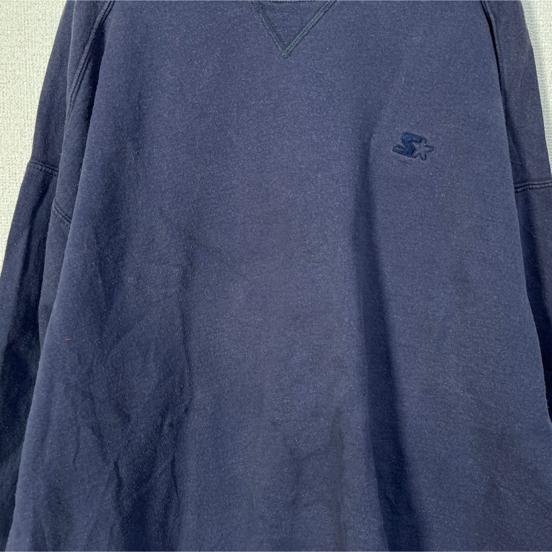 STARTER(スターター)の【スターター】スウェット　紺色ネイビー　ワンポイントロゴ　Lサイズ 刺繍96 メンズのトップス(スウェット)の商品写真