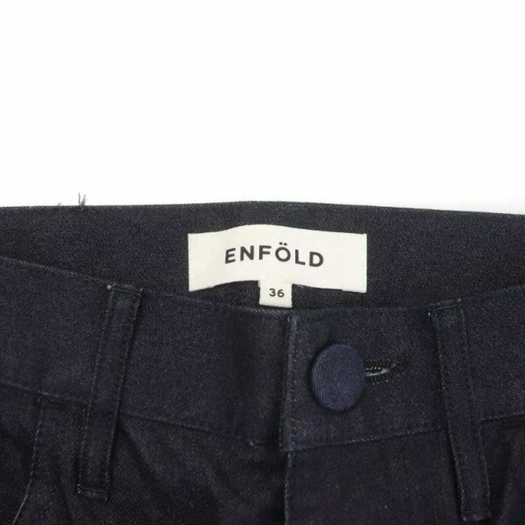 ENFOLD(エンフォルド)のエンフォルド デニムパンツ ジーンズ セミワイド ジップフライ S インディゴ レディースのパンツ(デニム/ジーンズ)の商品写真